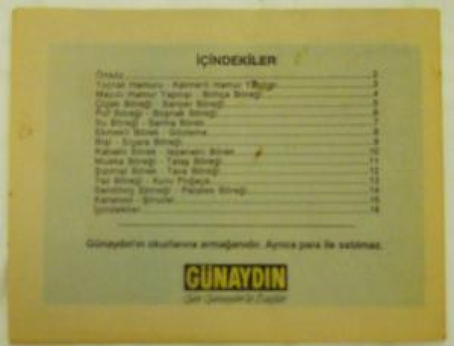 GÜNAYDIN CEP KİTAPLARI BÖREKLER