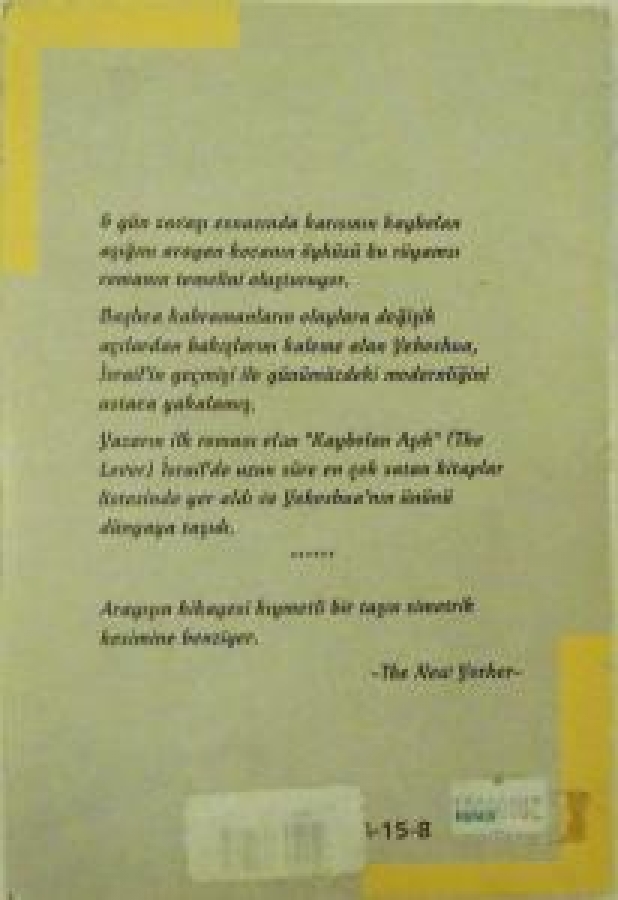 KAYBOLAN AŞIK A.B. YEHOSHUA