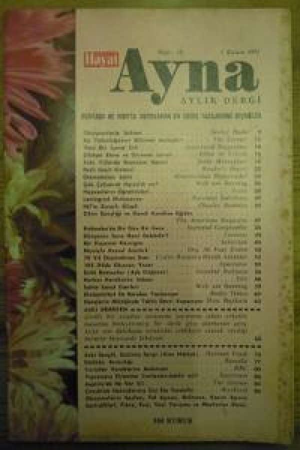 HAYAT AYNA AYLIK DERGİ SAYI : 12 .1. ARALIK 1971 
