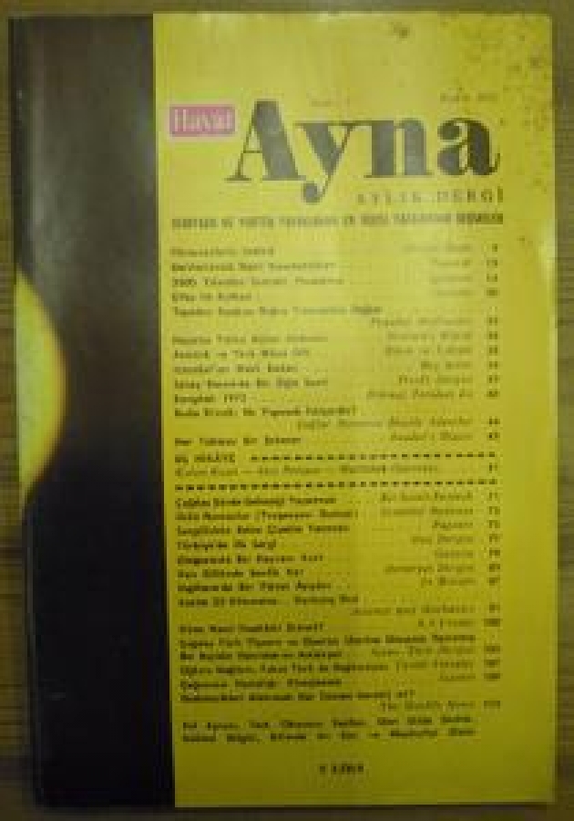 HAYAT AYNA AYLIK DERGİ SAYI :1. ARALIK 1972 