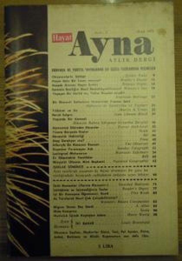 HAYAT AYNA AYLIK DERGİ SAYI :2. OCAK 1972 