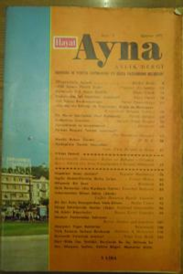 HAYAT AYNA AYLIK DERGİ SAYI :9. AĞUSTOS 1972 