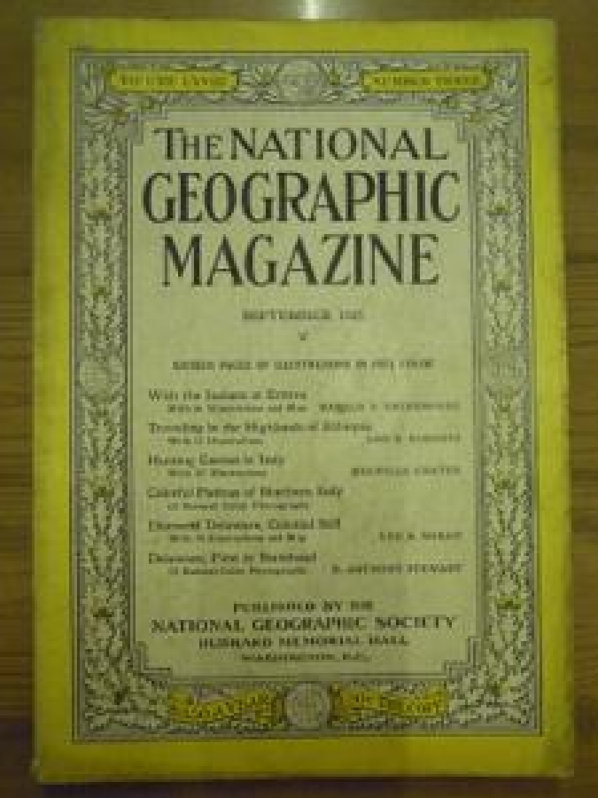 THE NATIONAL GEOGRAPHIC MAGAZINE  SEPTEMBER 1935 YILI AMERİKAN BASKI DERGİ 