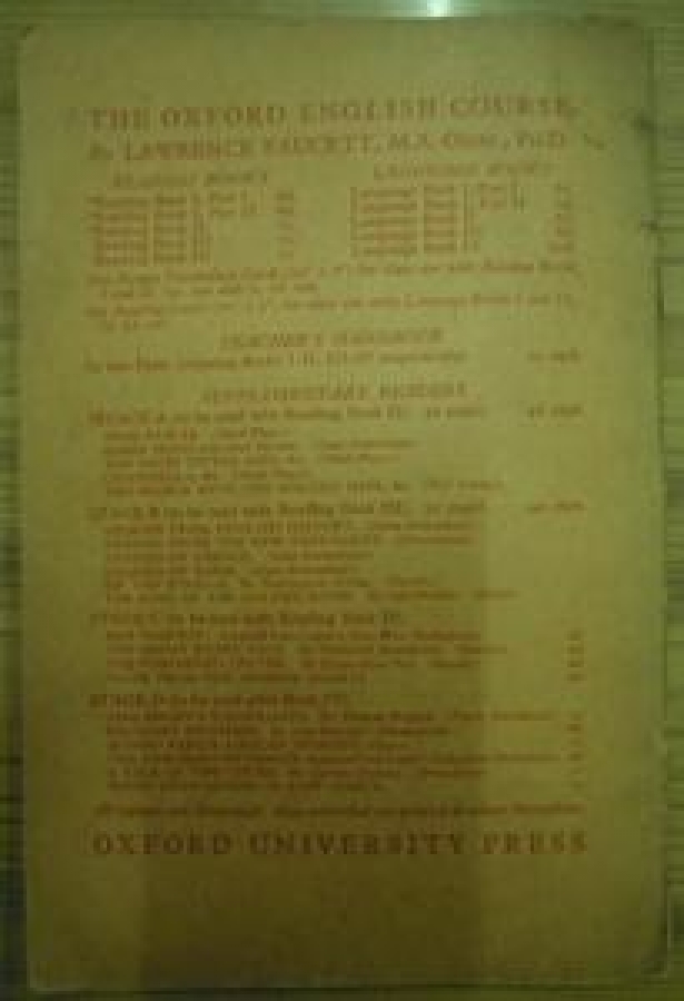 THE OXFORD ENGLISH COURSE BY LAWRENCE FAUCETT, M.A. OXON., PH.D. SUPPLEMENTARY READRES 