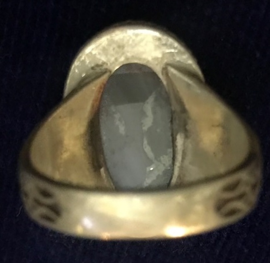 BEYAZ AKİK TAŞ ÜZERİNE YAZILI GÜMÜŞ YÜZÜK KAPALI ÇARŞI ARAM USTA