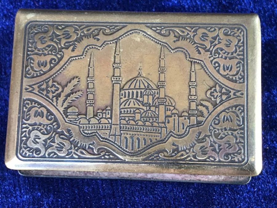 BRONZ SELİMİYE CAMİİ ROLYEFLİ  KİBRİT MUHAFAZA KABI KİBRİTLİK