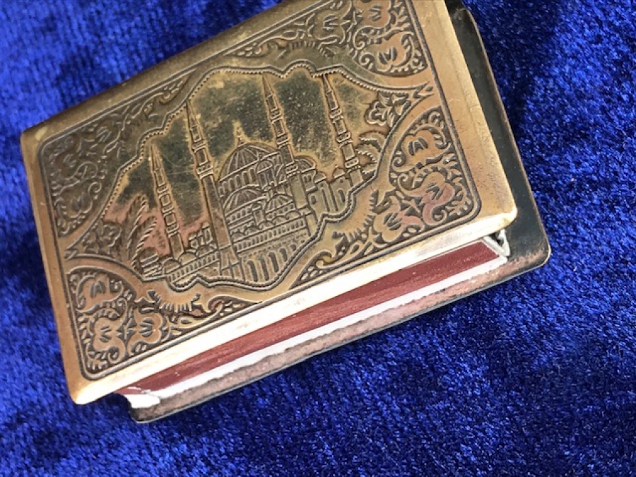 BRONZ SELİMİYE CAMİİ ROLYEFLİ  KİBRİT MUHAFAZA KABI KİBRİTLİK