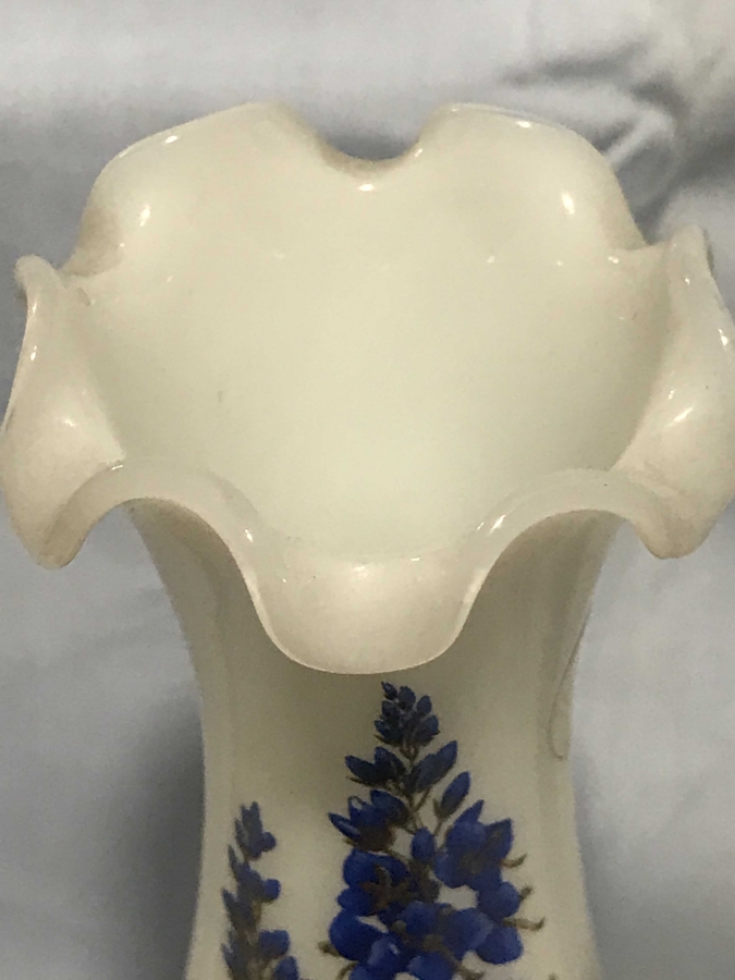 İTALYAN  VERONICA TEOCRİUM OPALİN ÜZERİ EL BOYAMA VAZO