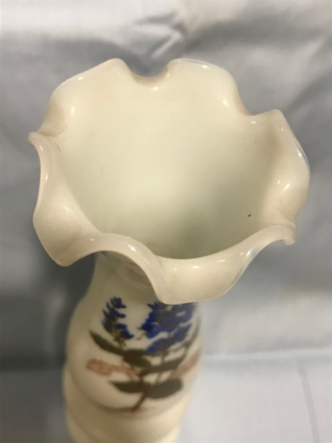 İTALYAN  VERONICA TEOCRİUM OPALİN ÜZERİ EL BOYAMA VAZO