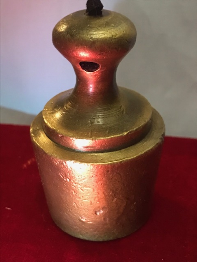 OSMANLI İPLİ SICAK DÖKME BRONZ AGIRLIK 590 GRAM SALLAMA ŞAKUL 8 CM BOYUNDA
