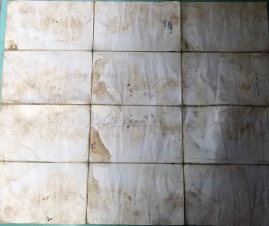 OSMANLI BEZ ÜZERİNE YAPIŞTIRILMIŞ KAGIT HARİTA