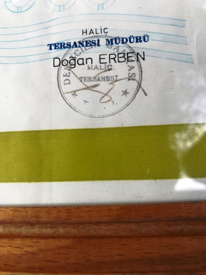 DENİZCİLİK BANKASI AHŞAP CERCEVESİNDE BAGLILIK DİPLOMA 1983