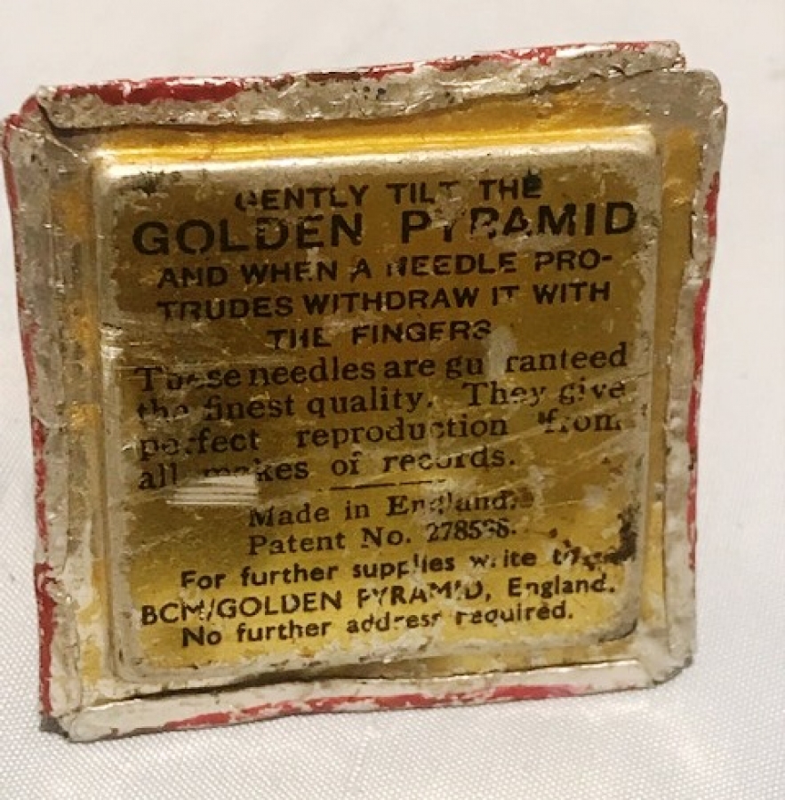 İNGLİZ GRAMAFON İGNESİ ALTIN PİRAMİT TENEKE KUTU NADİR 100 LUK İÇİ DOLU