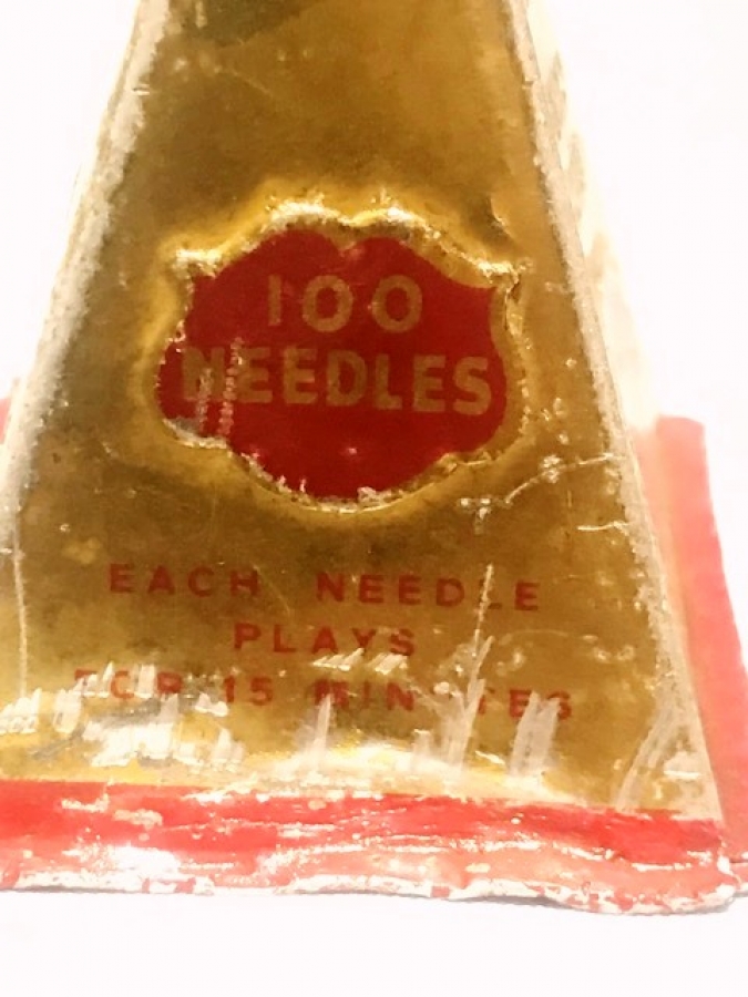 İNGLİZ GRAMAFON İGNESİ ALTIN PİRAMİT TENEKE KUTU NADİR 100 LUK İÇİ DOLU