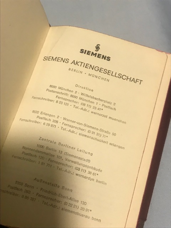 SIEMENS KALEMLİ CEP NOT DEFDERİ 1969