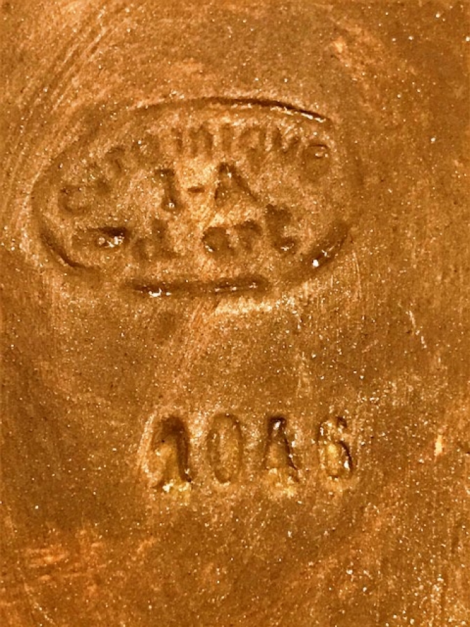 FRANSIZ 1950 KAPİTOMENTO EL BOYAMA TÜTÜN SAKLAMA KABI AHŞAP KAPAKLI  LE MOULLEAU 