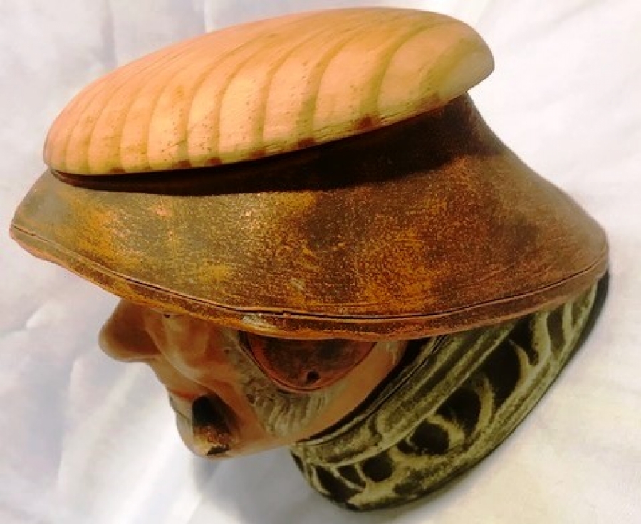 FRANSIZ 1950 KAPİTOMENTO EL BOYAMA TÜTÜN SAKLAMA KABI AHŞAP KAPAKLI  LE MOULLEAU 