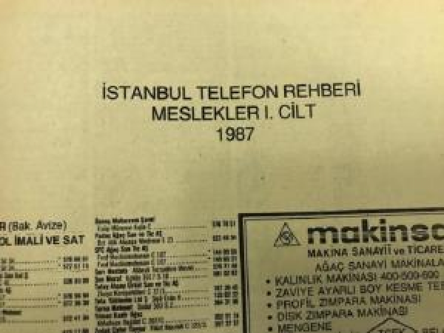 T.C. ZİRAAT BANKASI.İSTANBUL TELEFON REHBERİ MESLEKLERİ. I CİLT 1987 ( A - J ) 