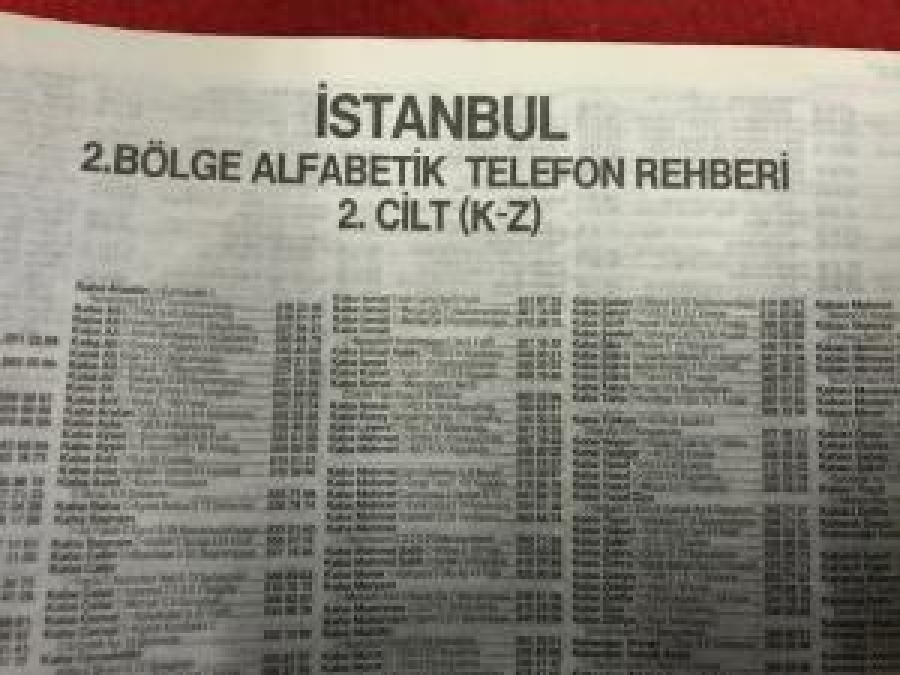 TÜRK TELEKOM ALFABETİK TELEFON REHBERİ İSTANBUL -1 VE 2 CİLTLER 1997 
