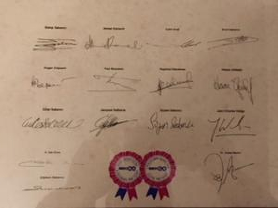 BEKSA TEMEL ATMA TÖRENİNİN BELGESİ 15 ISLAK İMZALI ACILIŞ ANISINA DÜZENLENEN BELGE SAYIN SAKIP SABANCI HAZİRAN 1987 İZMİT 