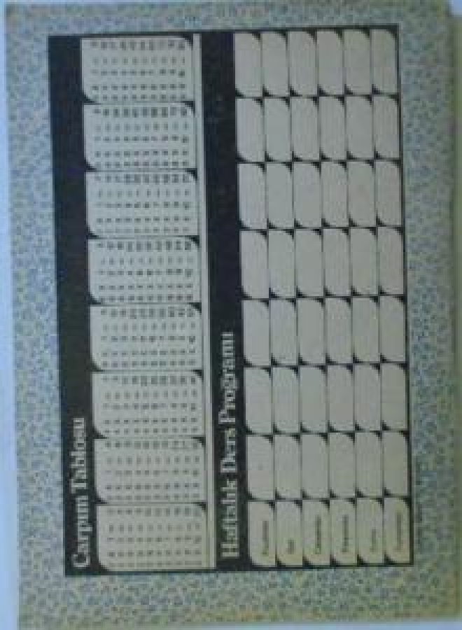 ÇİZGİLİ BEYAZ RESİMLİ VE ÇARPIM CİZELGE KAPAK LİSE DEFTER