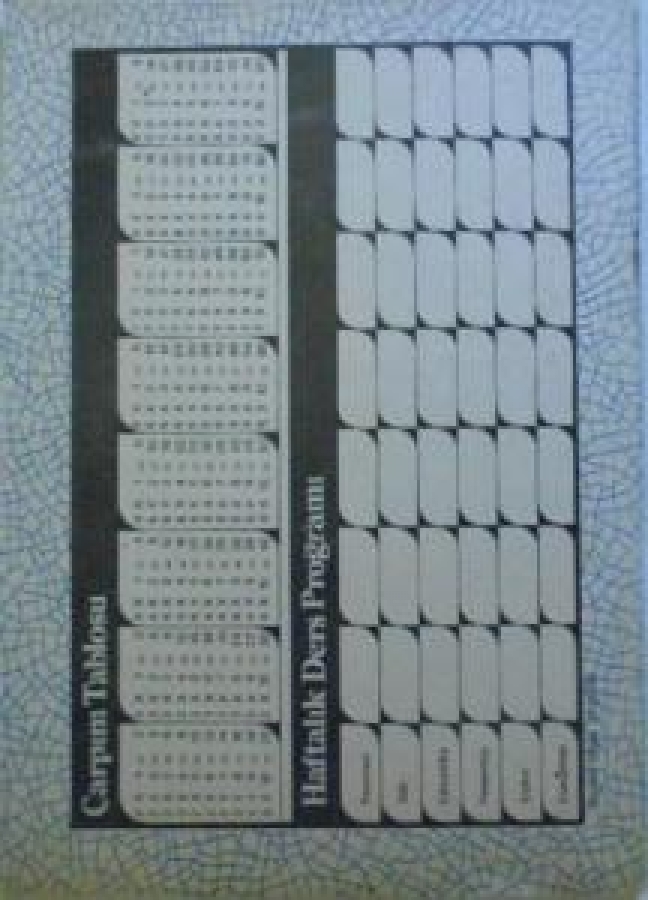 ÇİZGİLİ BEYAZ RESİMLİ VE ÇARPIM ÇİZGİLİ  KAPAK LİSE DEFTERİ 