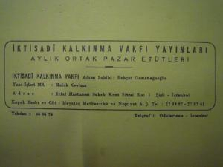 İKTİSADI KALKINMA VAKFI YAYINLARI Y.S. 35
