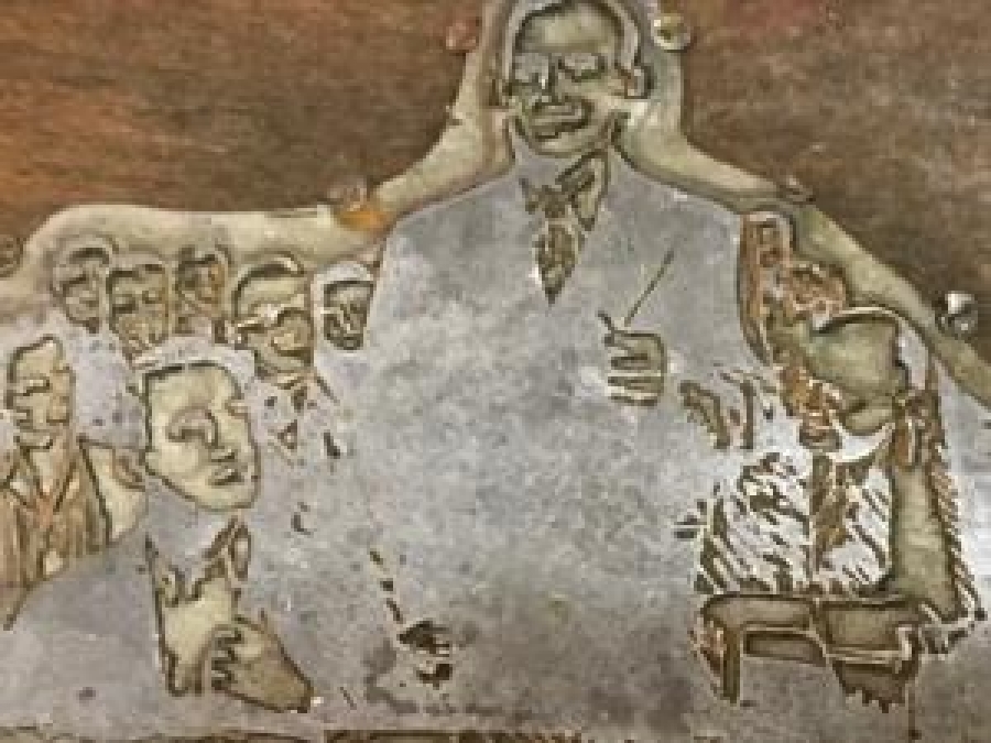 1950 MATBAA BASKI CİNKO METAL KİLİŞE KALIP ATATÜRK VE COCUKLAR KONULU 