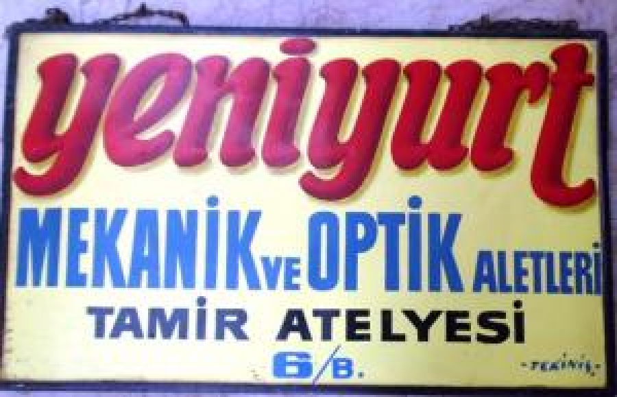 TAMİRCİ TABELASI TENEKE EL ÇİZİMİ AHŞAP KASA ÇİFT TARAFLI 