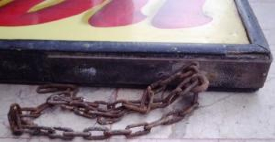 TAMİRCİ TABELASI TENEKE EL ÇİZİMİ AHŞAP KASA ÇİFT TARAFLI 