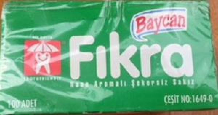 BAYCAN FIKRA SAKIZ YEŞİL KARTON KUTUSUNDA 100 ADET AÇILMAMIŞ ÇİKLET NANE AROMALI ŞEKERSİZ 