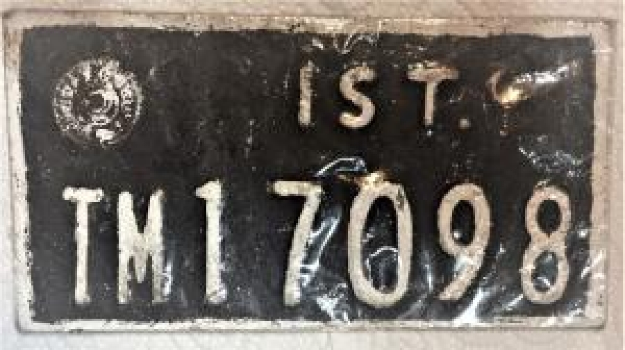 BİSİKLET SAC MÜHÜRLÜ PLAKA 1930 LAR İST TM 17098 