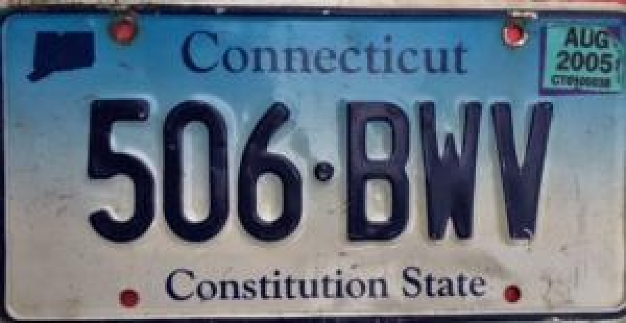 CONNECTİCUT 506 BWV CONSTITUTİON STATE OTO TENEKE AMERİKAN PLAKA 