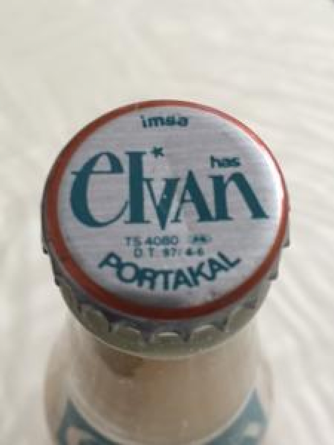 ELVAN PORTAKAL KAPAGI AÇILMAMIŞ METAL KAPAKLI GAZLI MEYVA SUYU DOLUM TARİHİ 97/4/6 