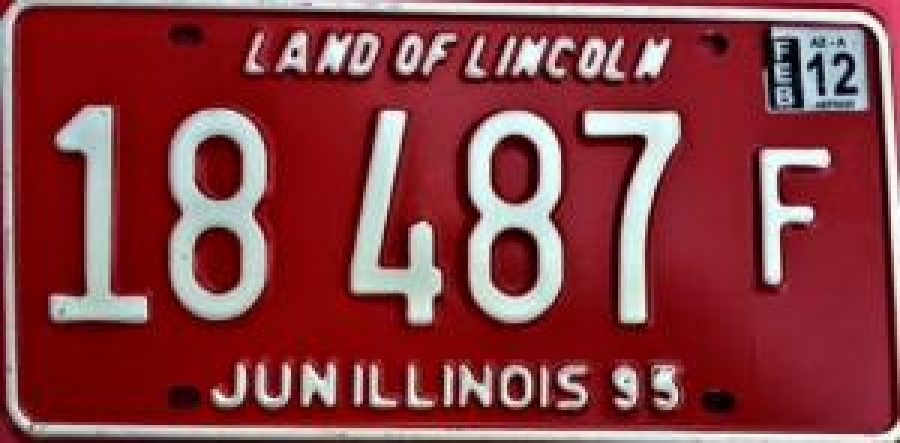 OF LİNCOLN JUNILLINOIS 93 OTO PLAKA NO 18 487 F 