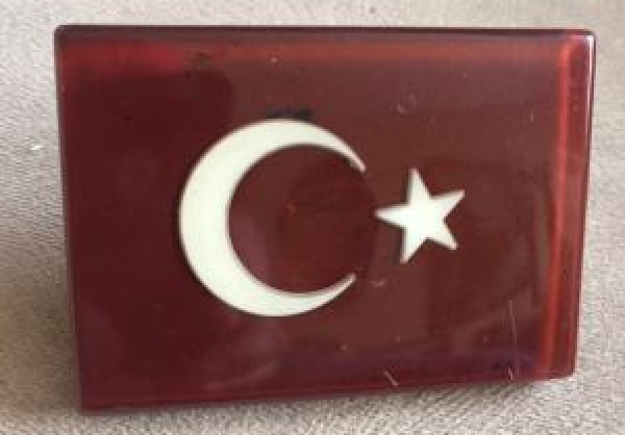 ÖN PANJÜR ARMASI TÜRK BAYRAK AKRİLİK 1960 LI ORJİNAL 