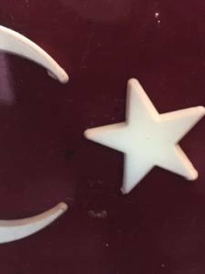 ÖN PANJÜR ARMASI TÜRK BAYRAK AKRİLİK 1960 LI ORJİNAL 