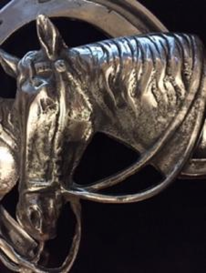 1960 MODEL OTO ÖN PANJÜR ARMASI CİFT AT FİGÜRLÜ NAL İLK DÖKÜM  UGUR NAZAR BEREKET AT NALI