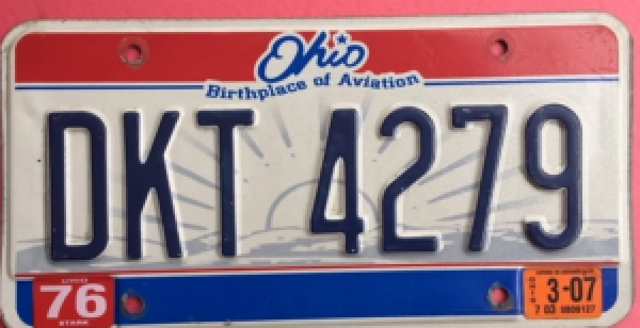 PLAKA OHİO DKT 4279 76 AMERİKAN OTO ORJİNAL 