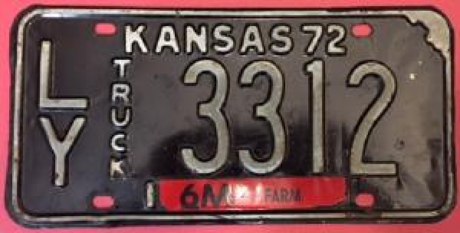 USA METAL ORJİNAL KAMYON PLAKA KANSAS 72 LY TRUCK 3312 