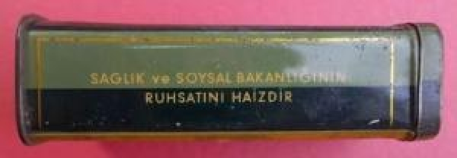 İKİ DİLDE YAZILI  LESİKALSİD GRANULE LECİCALCİNE GRANULE TENEKE İLAC KUTU 