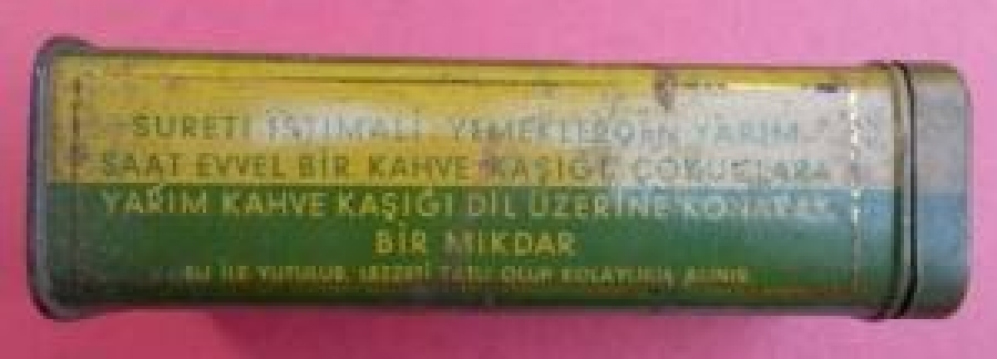 İKİ DİLDE YAZILI  LESİKALSİD GRANULE LECİCALCİNE GRANULE TENEKE İLAC KUTU 