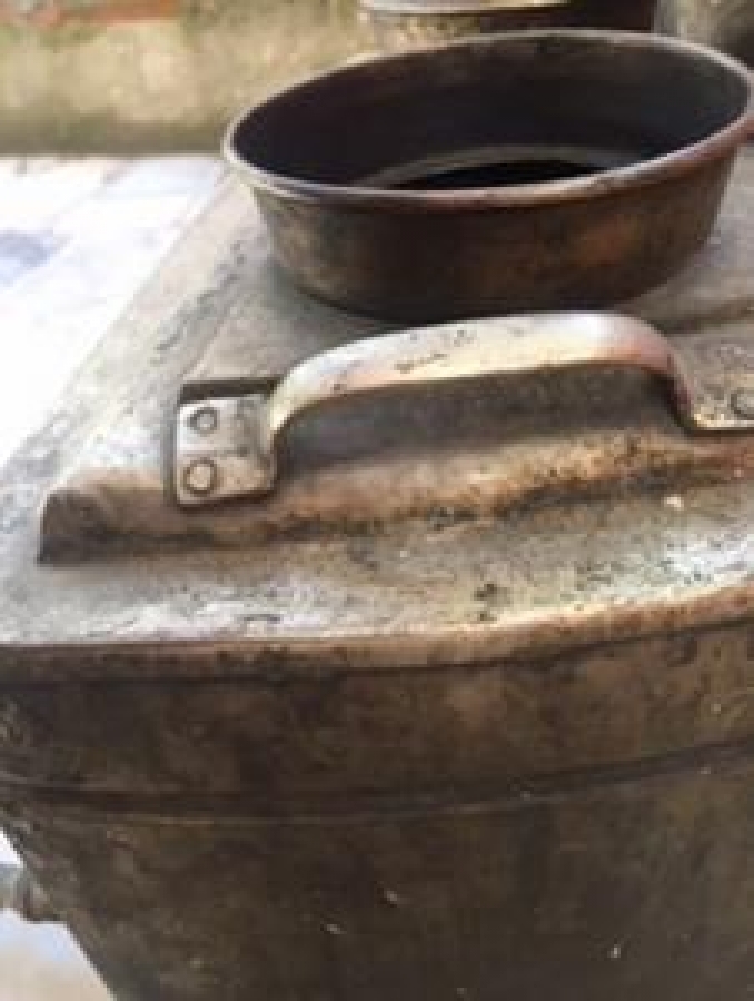 ŞİRKETİ HAYRİYE İŞLETMESİ VAPURLARDA KULLANILMIŞ  CAY KAZANI BAKIR DENİZ CIPALI MUSLUKLU KÖMÜRLÜ KAZAN