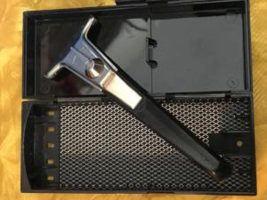 1960 GILLETTE TECHMATIC RAZOR JİLET MAKİNE KARTUJ JİLETLİ 