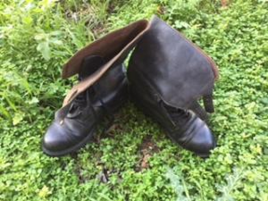 2. DUNYA SAVASI SUBAY ASKERİ BOGAZLI BAGCIKLI AYAKKABI BOT ÇİZME MAKİNE VE EL DİKİŞLİ 