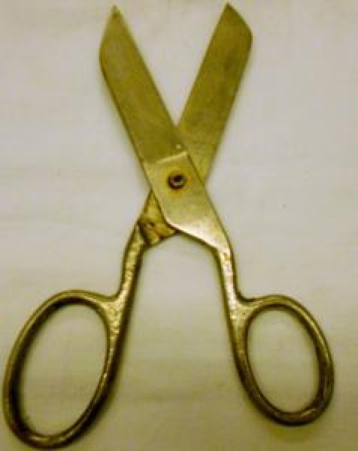 1950 METAL ŞEKERLEME LOKUM KESMEDE KULLANILAN ENLİ MAKAS BOYU 23 CM