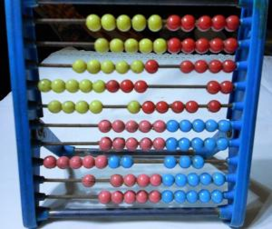 ABAKUS OKULLARDA KULLANILAN PLASTİK TOPLU BONCUKLU SAYI ALETİ