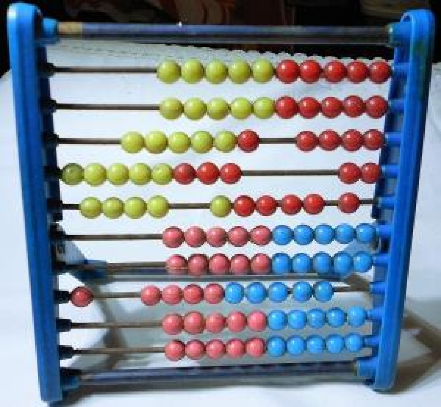 ABAKUS OKULLARDA KULLANILAN PLASTİK TOPLU BONCUKLU SAYI ALETİ