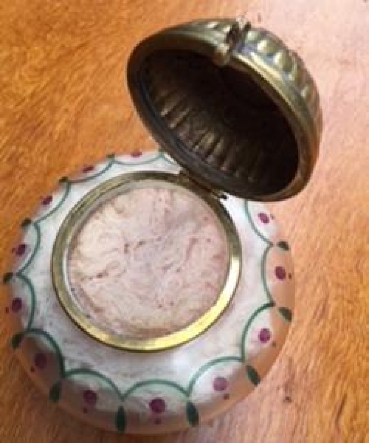 BRONZ İŞLEME KAPAKLI OSMANLI EL BOYAMA ZAMANIN ODA İÇİN KOKULUK KABI 