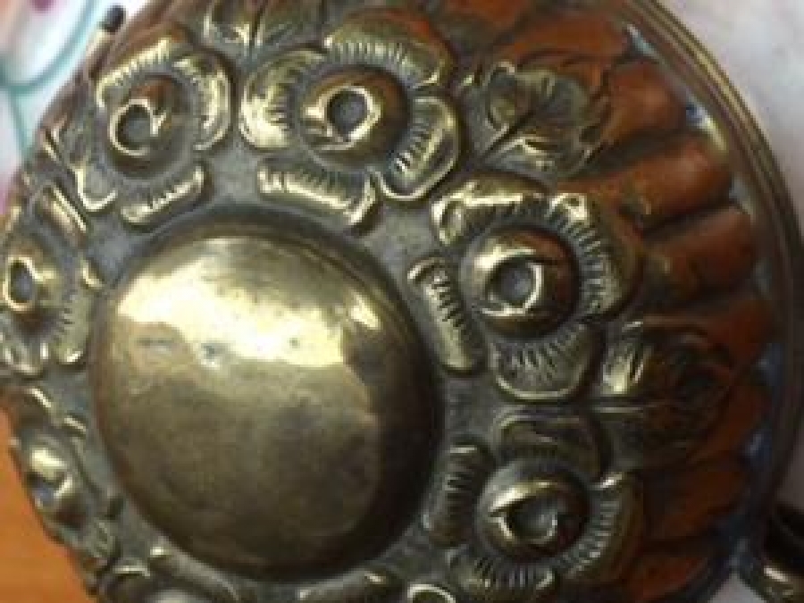 BRONZ İŞLEME KAPAKLI OSMANLI EL BOYAMA ZAMANIN ODA İÇİN KOKULUK KABI 